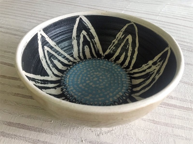 Plain Art Foundation Series - Qi Hua bowl bowl _ ceramic bowl - Bowls - Pottery Blue