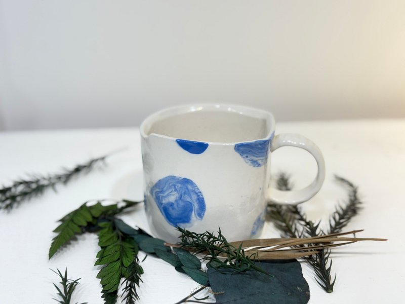 圓點拼色馬克杯/咖啡杯/水杯 - 咖啡杯/馬克杯 - 陶 