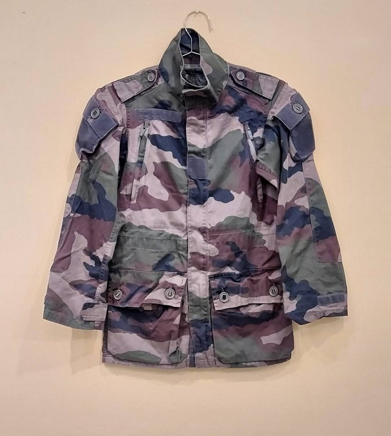 法國公發T4迷彩防風高領拉鍊夾克 軍用外套大衣C款 - 男夾克/外套 - 棉．麻 