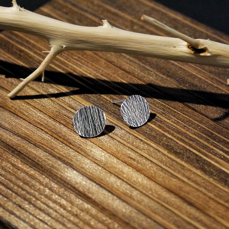 Wood grain handmade sterling silver earrings - Earrings & Clip-ons - Sterling Silver Silver