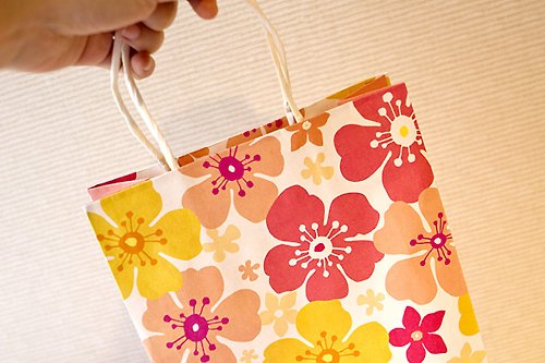 幸福朵朵 婚禮小物 花束禮物 日式風櫻花手提袋(19X24X8cm)小手提袋(包裝袋.可裝禮品)