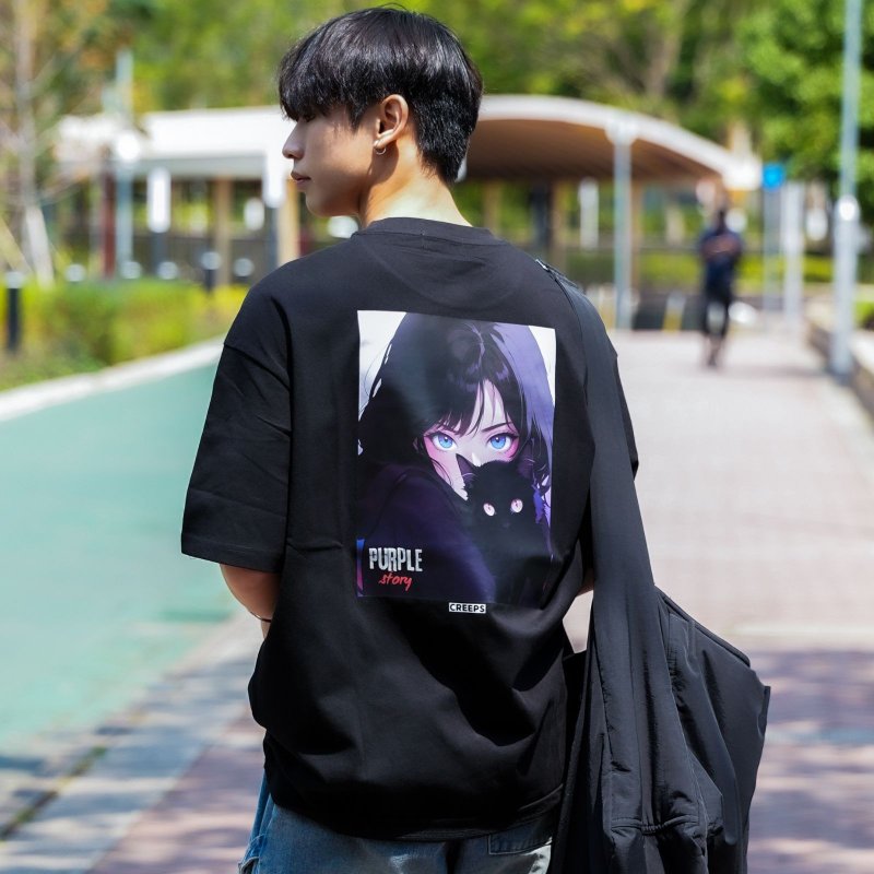 【CREEPS】Purple Story V3 寬鬆重磅印花T恤 210g - 帽T/大學T - 棉．麻 多色