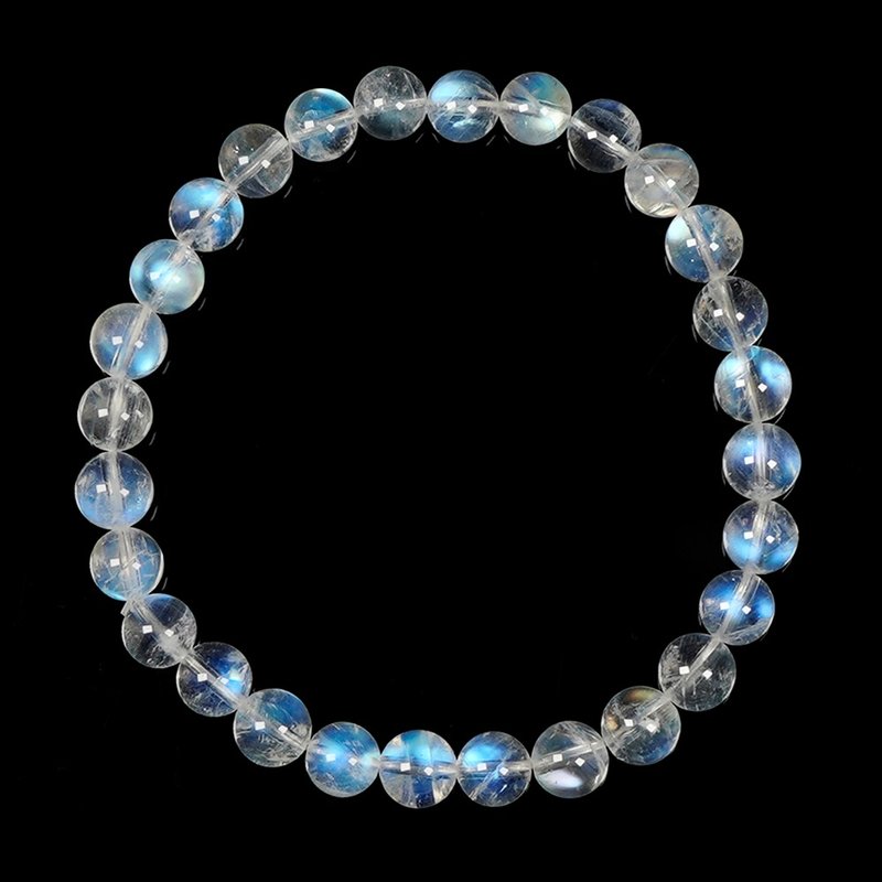 Blue Moonstone 6.4-6.8mm Moonstone Bracelet - สร้อยข้อมือ - เครื่องประดับพลอย หลากหลายสี