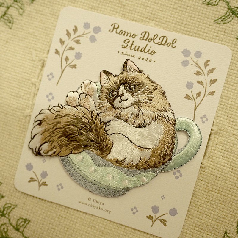Chiya Meow Girl 系列布偶貓 Ragdoll 刺繡熨章 / 貼紙 - 編織/刺繡/羊毛氈/縫紉 - 棉．麻 