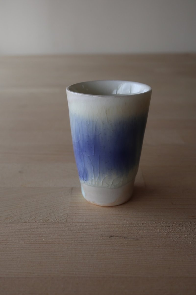 柴燒鈷藍小杯/小酒杯 - 酒杯/酒器 - 瓷 藍色