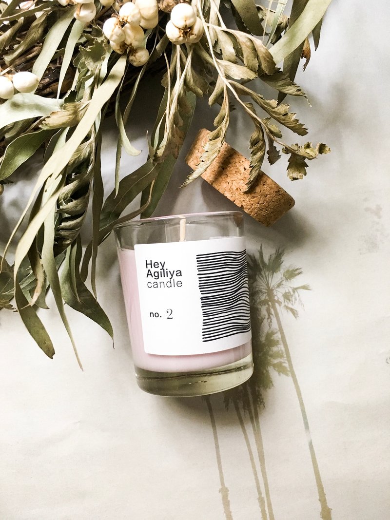 Meditation candle no.2 unicorn 60g rose geranium cypress natural essential oil soy candle - เทียน/เชิงเทียน - ขี้ผึ้ง สึชมพู