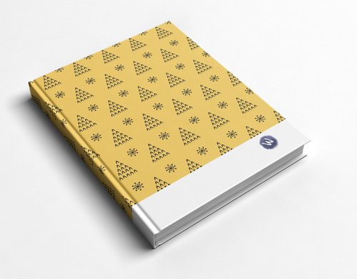 𝓦𝓮𝓵𝓴𝓲𝓷 洛可可草莓手工書 洛可可草莓 WELKIN手創 手工書/筆記本/手帳/日記本-鵝黃幾何聖誕