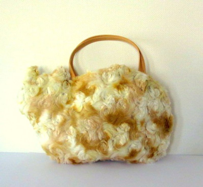 Fluffy fur cat bag * mix brown - Handbags & Totes - Cotton & Hemp 