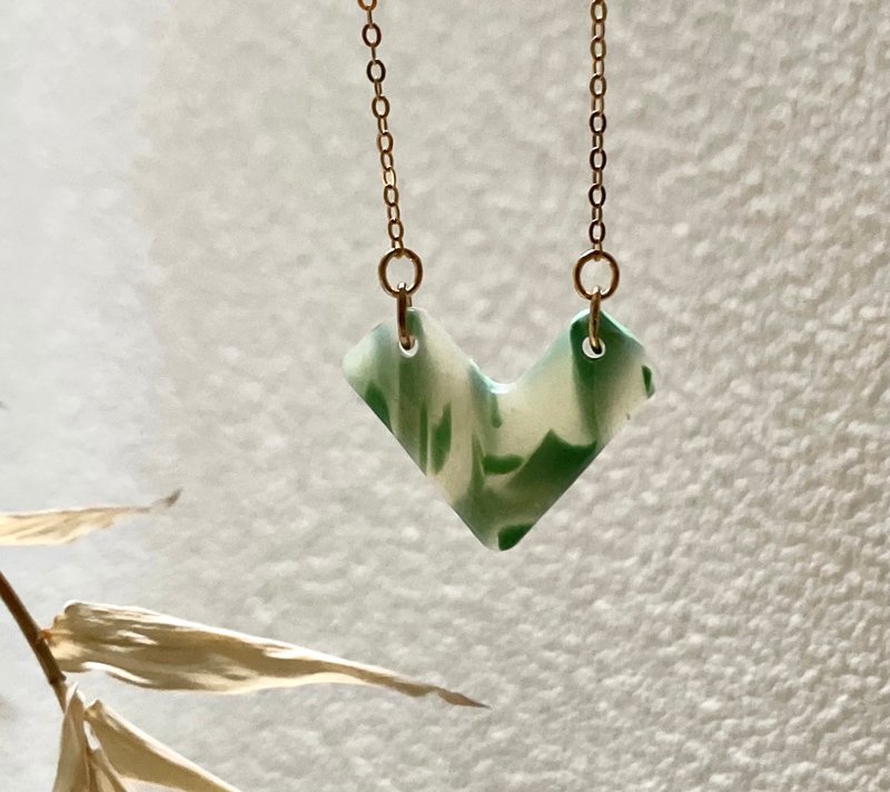 Other Materials Necklaces Green - Lake green soft clay necklace