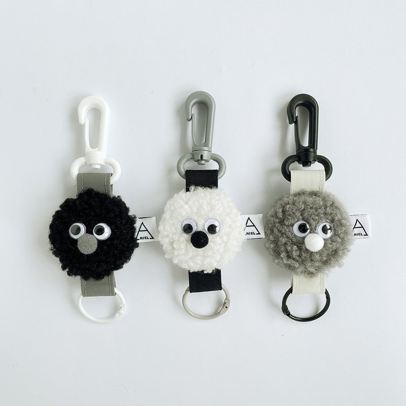 Cool furry elf pendant keychain/black/grey/white - Keychains - Other Materials Black