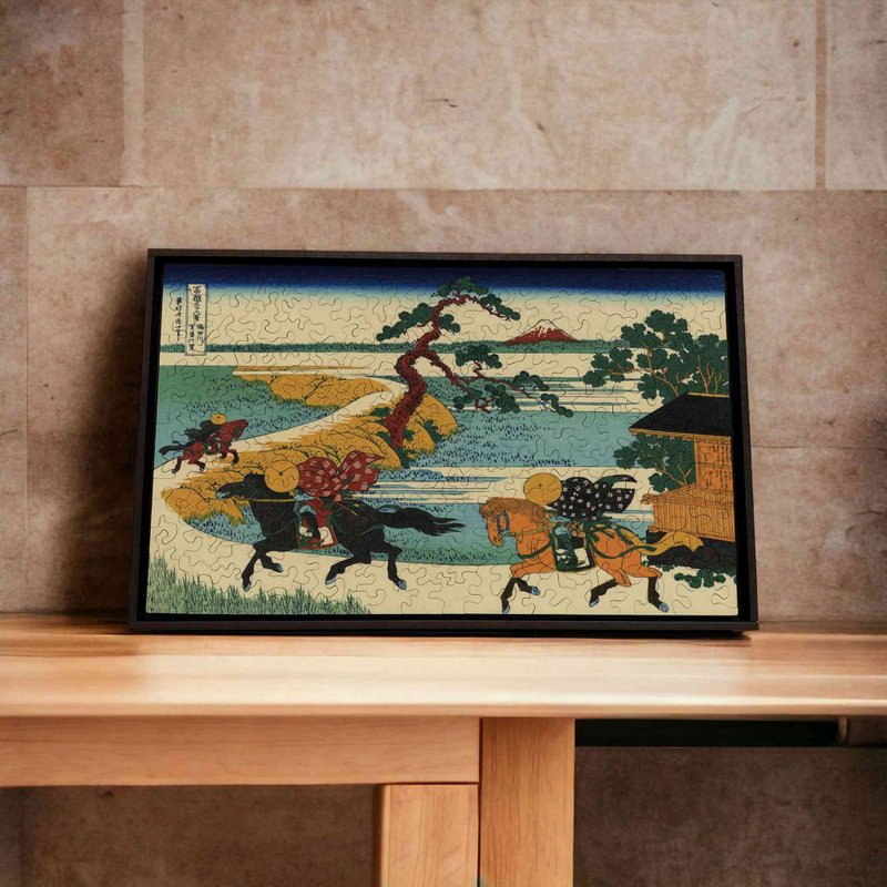 Katsushika Hokusai-Sumidagawa Sekiya [Gecko Puzzle] - Items for Display - Wood Brown