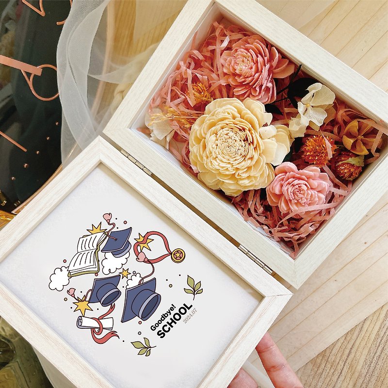 [Shi Design-Graduation Gift] Japan imported immortal dried flowers commemorative flower photo frame - ช่อดอกไม้แห้ง - พืช/ดอกไม้ 