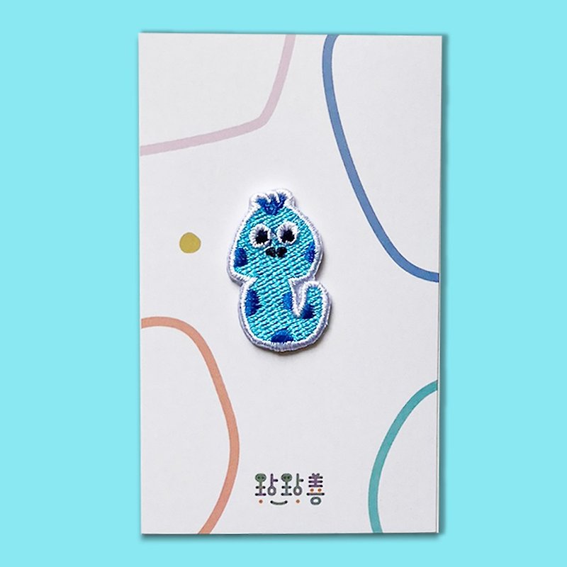 Childlike embroidery stickers Qing Jiao - Badges & Pins - Thread Blue