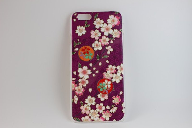 紫地桜文様和紙iPhoneカバー 6s(6)サイズ - スマホケース - 紙 パープル