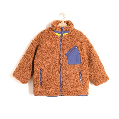 BIR自然棉麻品牌服飾 BIR 拚色刺繡羽絨外套 (咖啡/深灰)