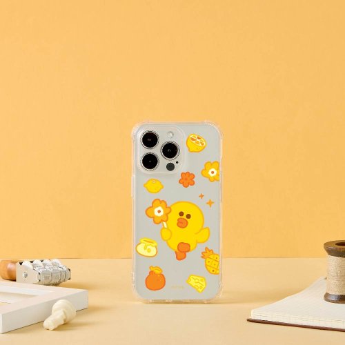 TOYSELECT LINE FRIENDS黃色莎莉-水果花花全氣囊防摔iPhone手機殼