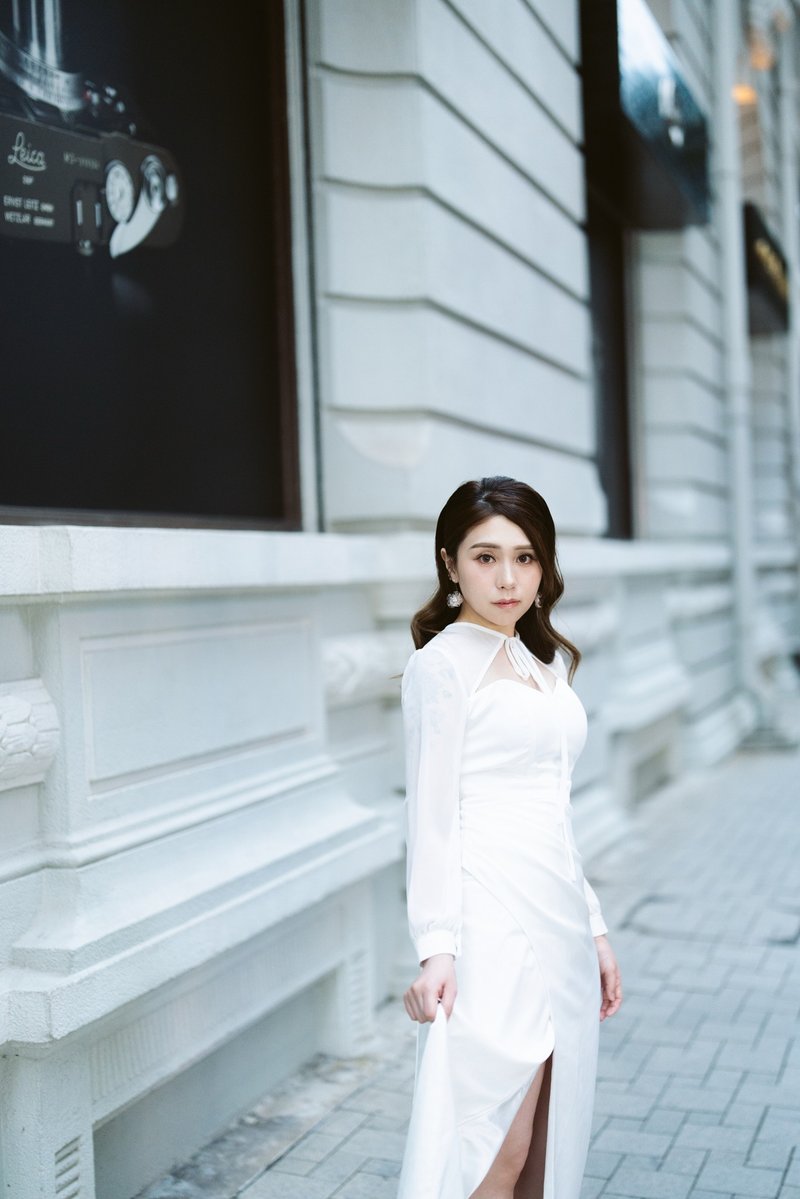 WhiteLits香港自家設計輕婚紗 - 洋裝/連身裙 - 絲．絹 白色