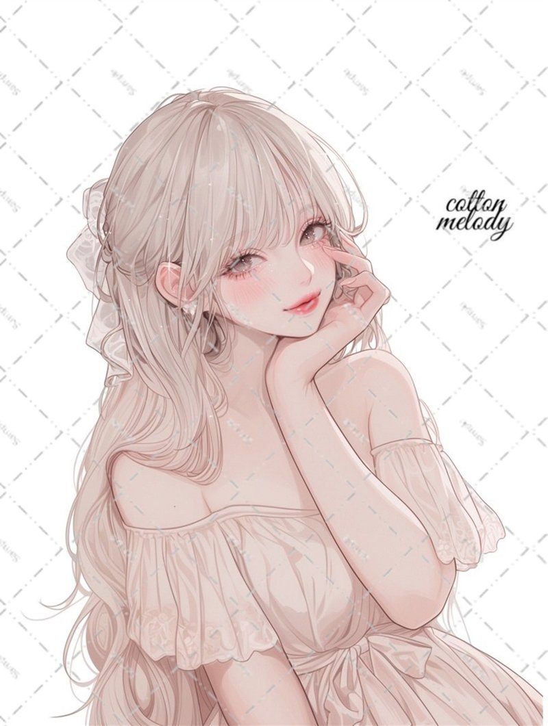original sticker no.6259 人物ステッカー オリジナルステッカー 人物ステッカー 女の子ステッカー オリジナル人物ステッカー - 貼紙 - 紙 
