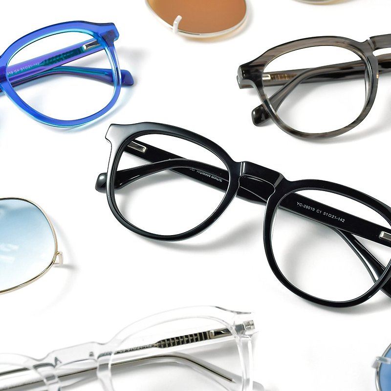 套鏡系列│板材波士頓框 - 免費升級UV420濾藍光鏡片 - 眼鏡/眼鏡框 - 環保材質 多色