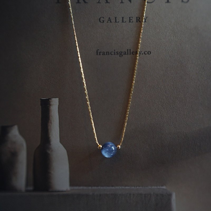 Blue Planet Stone Necklace Clavicle Chain - Necklaces - Semi-Precious Stones Gold