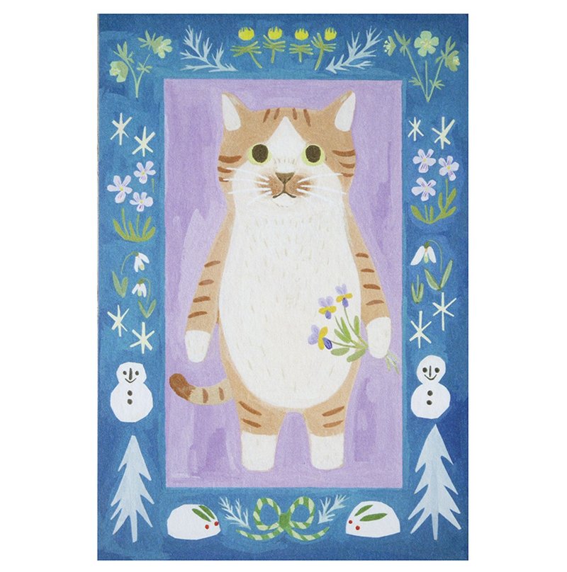 ポストカード　絵本の中の猫　#9 茶白の靴下猫 - 卡片/明信片 - 紙 