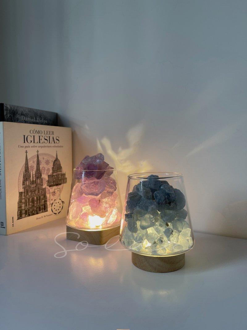 Amethyst/Celestite/Powder Quartz Raw Ore Lamp Comprehensive Natural Purifying Magnetic Field Spot I SOLAR - Fragrances - Other Materials 