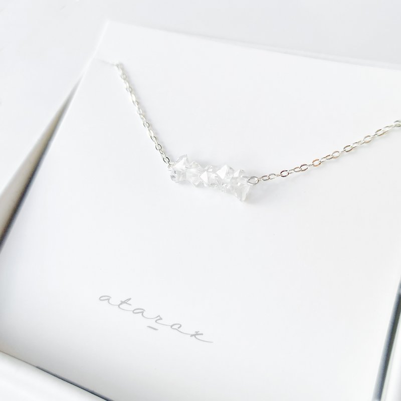 / Mio / Herkimer Diamond 925 Sterling Silver Necklace - สร้อยคอ - เครื่องประดับพลอย สีใส