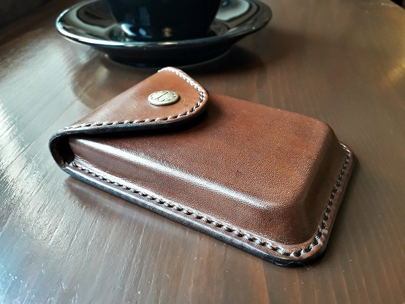 Cowhide vegetable tanned leather handmade business card holder business card box card holder custom color free printing straight style - Card Holders & Cases - Genuine Leather Multicolor