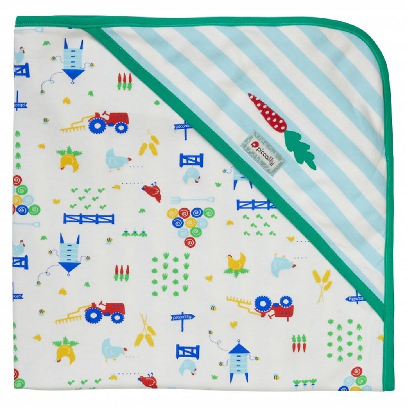 100% organic cotton happy farm baby towel British brand - Baby Gift Sets - Cotton & Hemp Multicolor