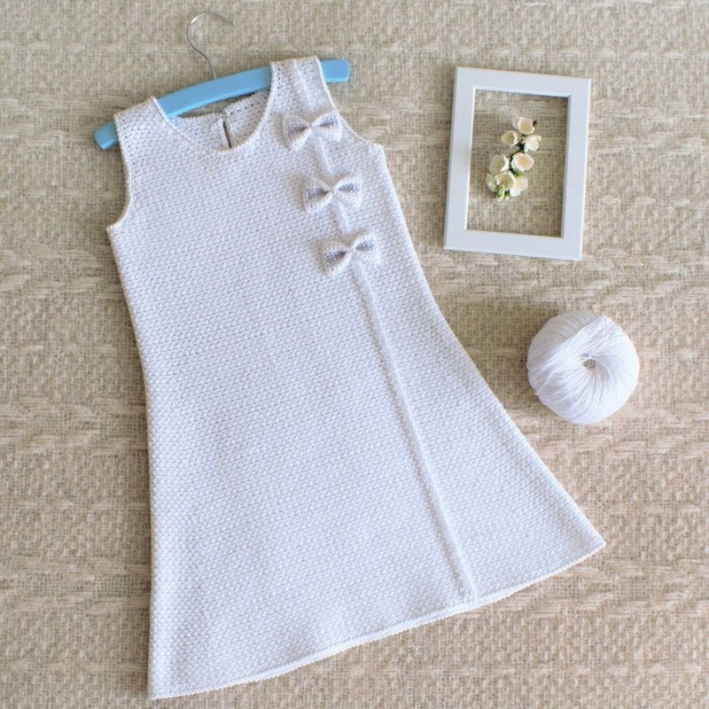 Crochet baby dress pattern pdf, toddler sundress digital download - Knitting, Embroidery, Felted Wool & Sewing - Cotton & Hemp White