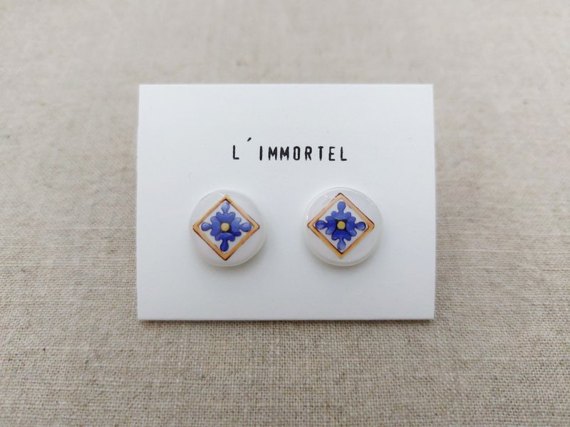 Dixian L'IMMORTEL pattern earrings - Earrings & Clip-ons - Plastic Multicolor