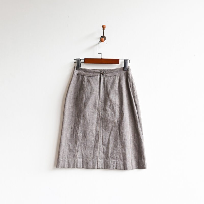 【蛋植物古著】日本製簡潔剪影高腰古著裙 - 裙子/長裙 - 其他人造纖維 