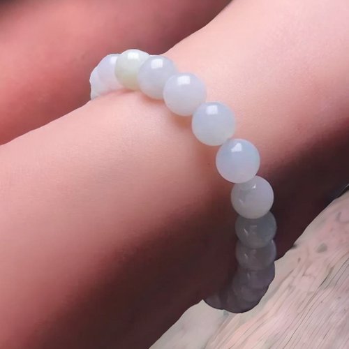 瓔珞珠寶盒 E.L.Jewelry Box 【好運連連】冰種飄花翡翠手珠手鍊 | 天然緬甸玉A貨翡翠 | 送禮