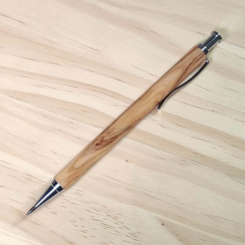 現貨-按壓工程筆 / 橄欖木 - 鋼珠筆 - 木頭 卡其色