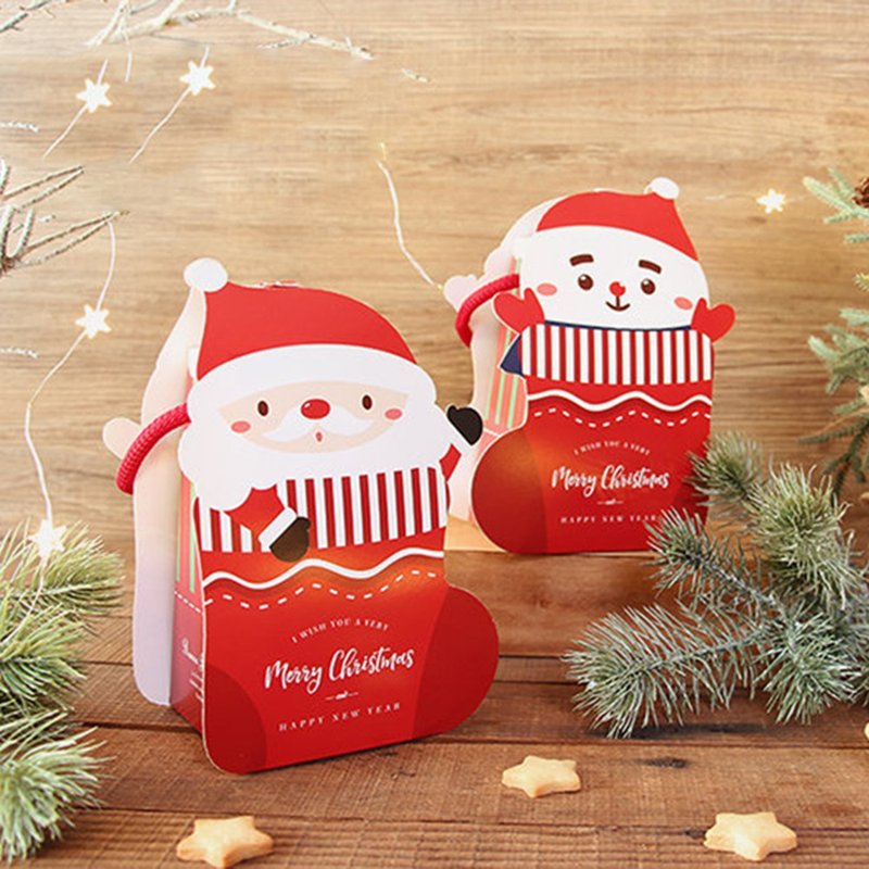 [Limited Edition] Happy Christmas Stockings B (12 pieces) Christmas cute handmade biscuits taguo - Handmade Cookies - Fresh Ingredients Red