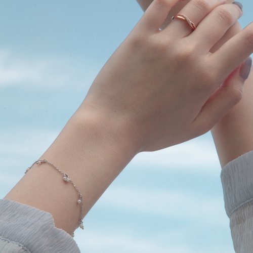 パールフルーツスターリングシルバーブレスレット | 天然真珠。甘くて多用途 - ショップ Isha Jewelry ブレスレット - Pinkoi