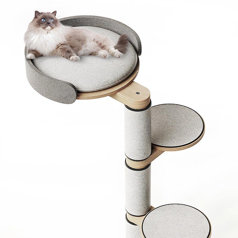 Flat MAX 4-Tier Modern Cat Tree | Space Capsule Edition - Scratchers & Cat Furniture - Wood 