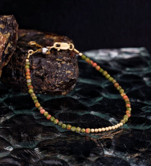 BNA Jewelry 記憶合金水晶手鍊系列 花綠石 14K包金 GF 手鍊
