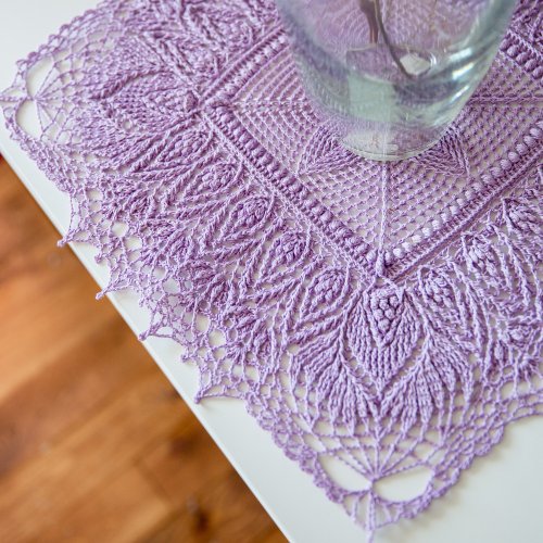 Crochet Fashion Studio Janine 有機棉桌巾 | 居家佈置 | 生日禮物 手工編織 | 茶幾防塵蓋布 擺設裝飾 | Lavender crocheted doily Table coaster