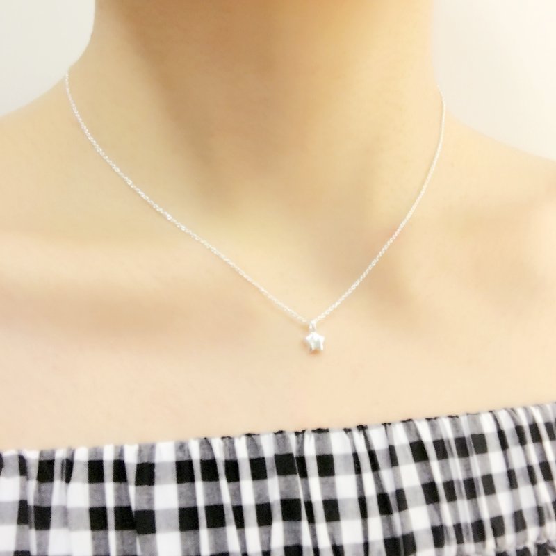 Hope Star Clavicle Chain S925 Sterling Silver Necklace Anti-allergic - Collar Necklaces - Sterling Silver Silver