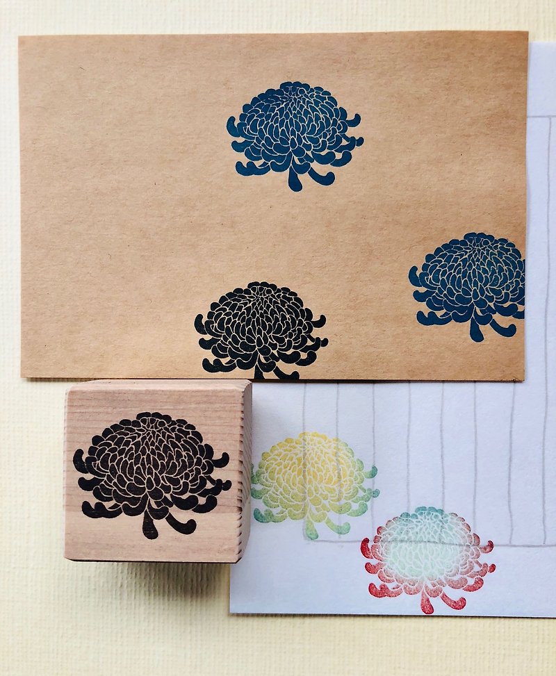 Japanese style stamp [chrysanthemum] - ตราปั๊ม/สแตมป์/หมึก - วัสดุอื่นๆ 