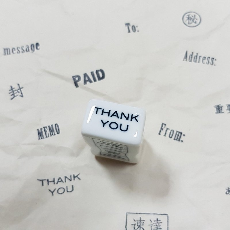 Classiky Porcelain Stamp【THANK YOU (20451-06)】 - ตราปั๊ม/สแตมป์/หมึก - ดินเผา ขาว