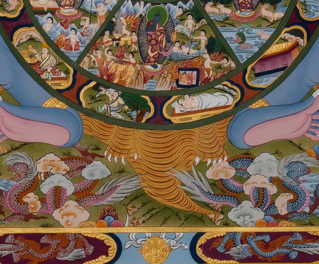タンカ傑作-チベット仏教の輪廻の絵 - ショップ Boudha Stupa