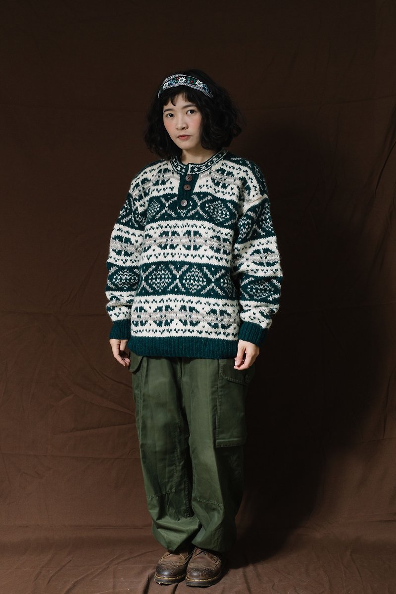 Vintage 挪威羊毛衣 【初戀販賣所】 - 毛衣/針織衫 - 羊毛 