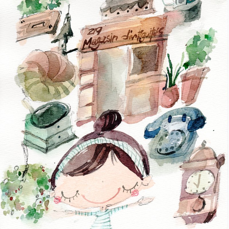 Light Watercolor Handpainting / Online Course / Introduction to Watercolor for Beginners / Antiques Chapter 2 - วาดภาพ/ศิลปะการเขียน - กระดาษ 