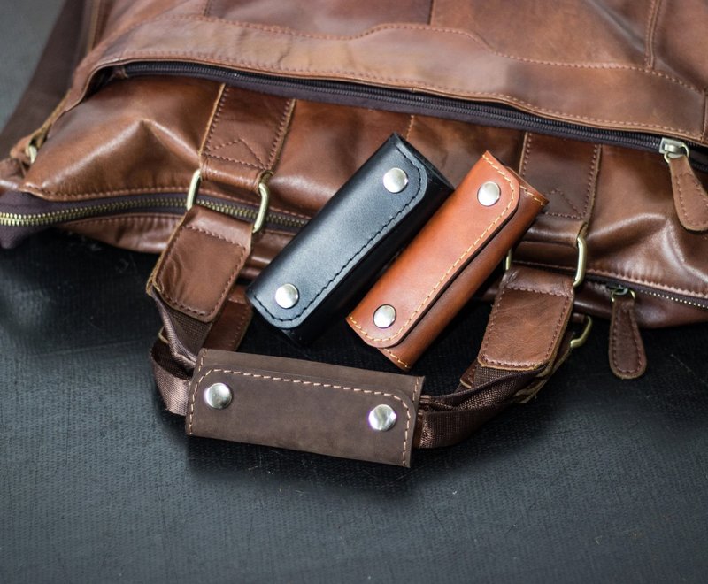 Personalized leather luggage handle wrap, luggage cover, grip bag, - 行李箱/旅行袋 - 真皮 多色