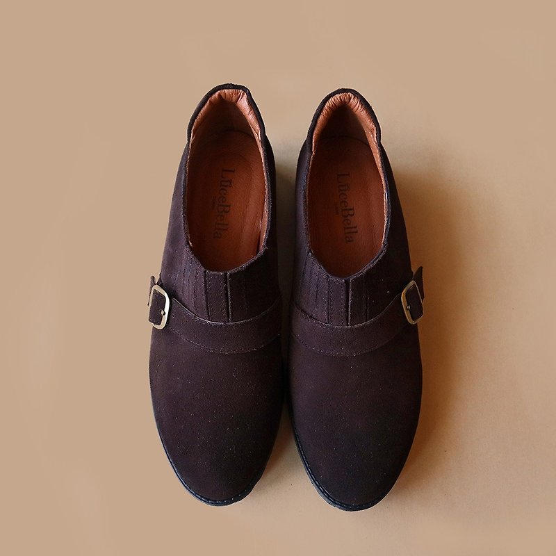 【Time goes by】3M Waterproof Oxford Shoes - Brown - รองเท้าอ็อกฟอร์ดผู้หญิง - หนังแท้ สีนำ้ตาล