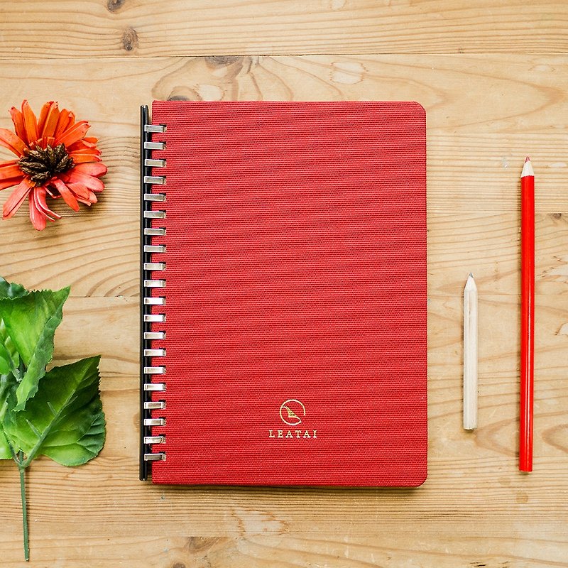 Royalty。A5 Removable Binder Notebook with Plastic Slide - Red - Notebooks & Journals - Paper 