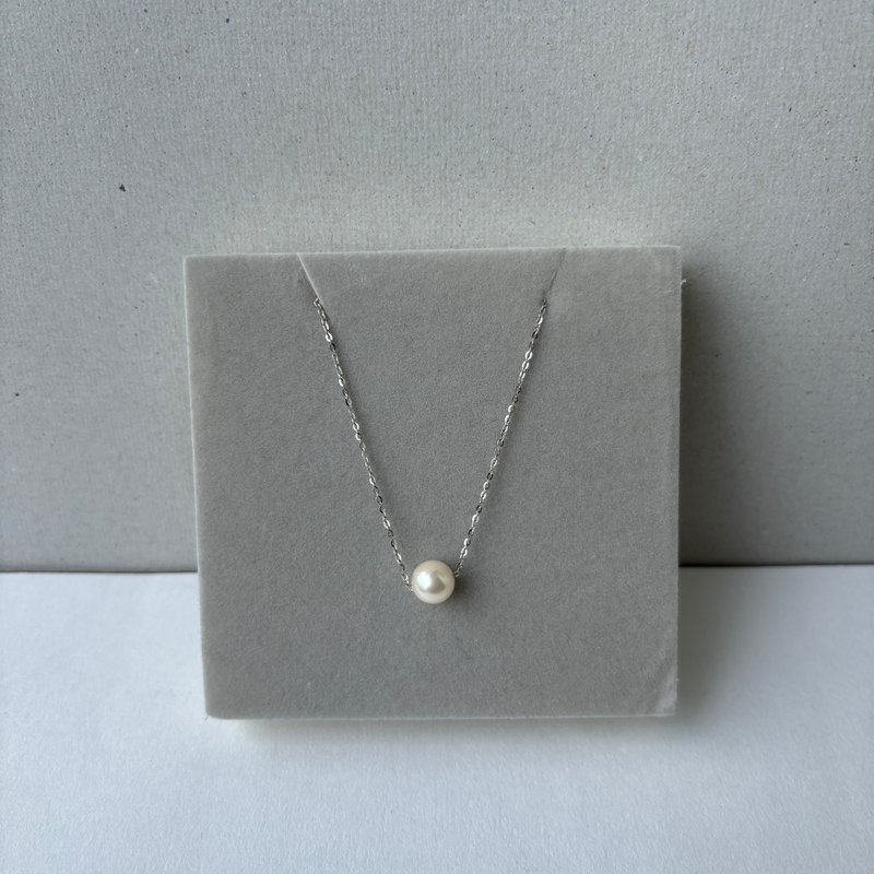 經典款 Akoya 海水珍珠 7–7.5mm・925銀鍍白K金項鍊 - 項鍊 - 珍珠 