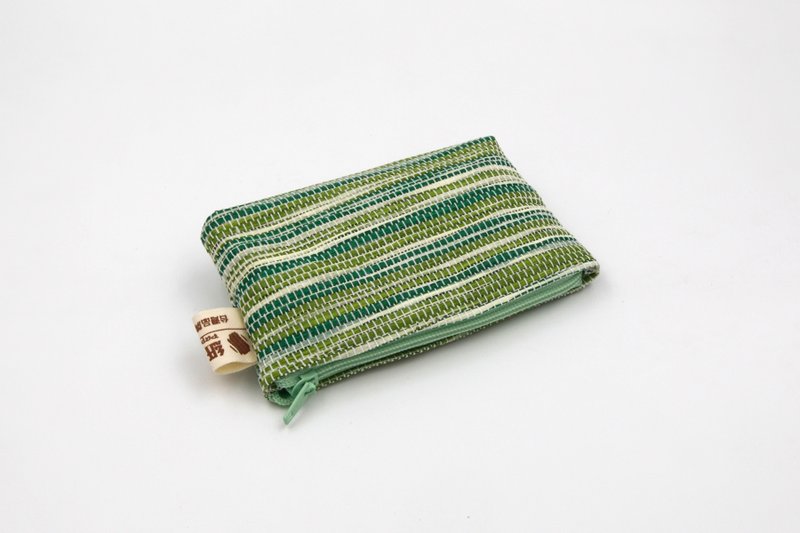 [Paper cloth home] Coin purse corrugated green paper thread knitting - Coin Purses - Paper Green